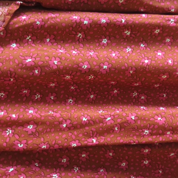 Ann Taylor Floral Ruffle Trim Shift Dress In RED Wild Hibiscus/ XLTALL Fall Mini - Picture 3 of 8